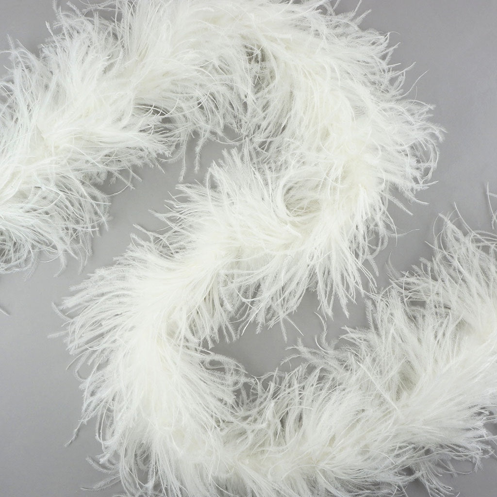 White 4 Ply Ostrich Feather Boa
