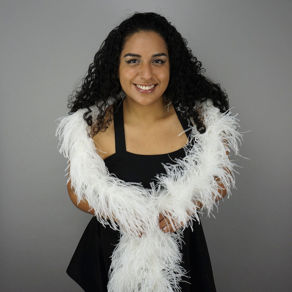 White 4 Ply Ostrich Feather Boa