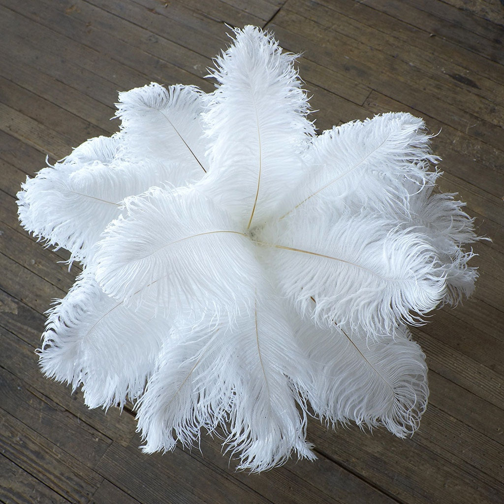 Ostrich Eiffel Tower Centerpiece White w/Black Vase