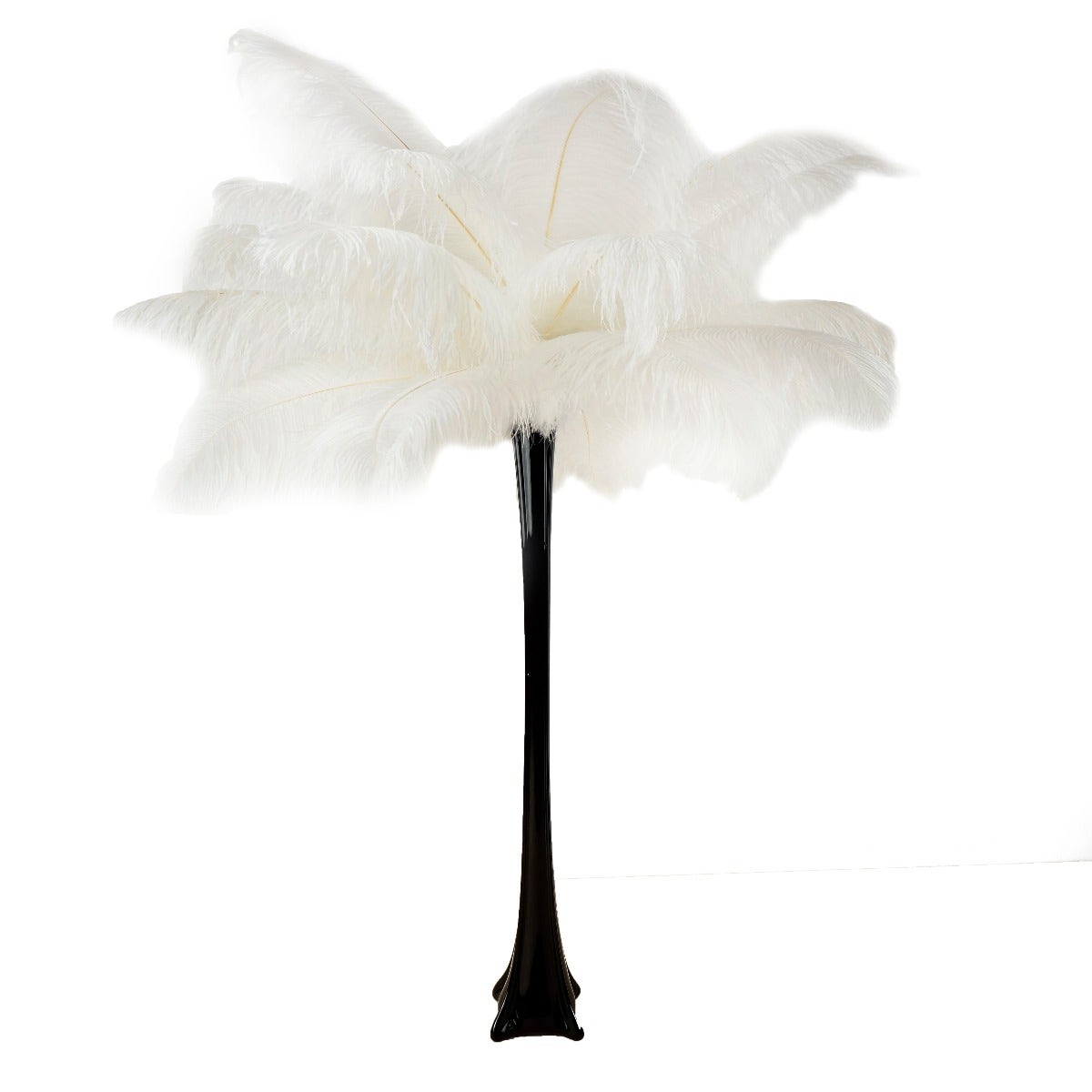Ostrich Eiffel Tower Centerpiece White w/Black Vase