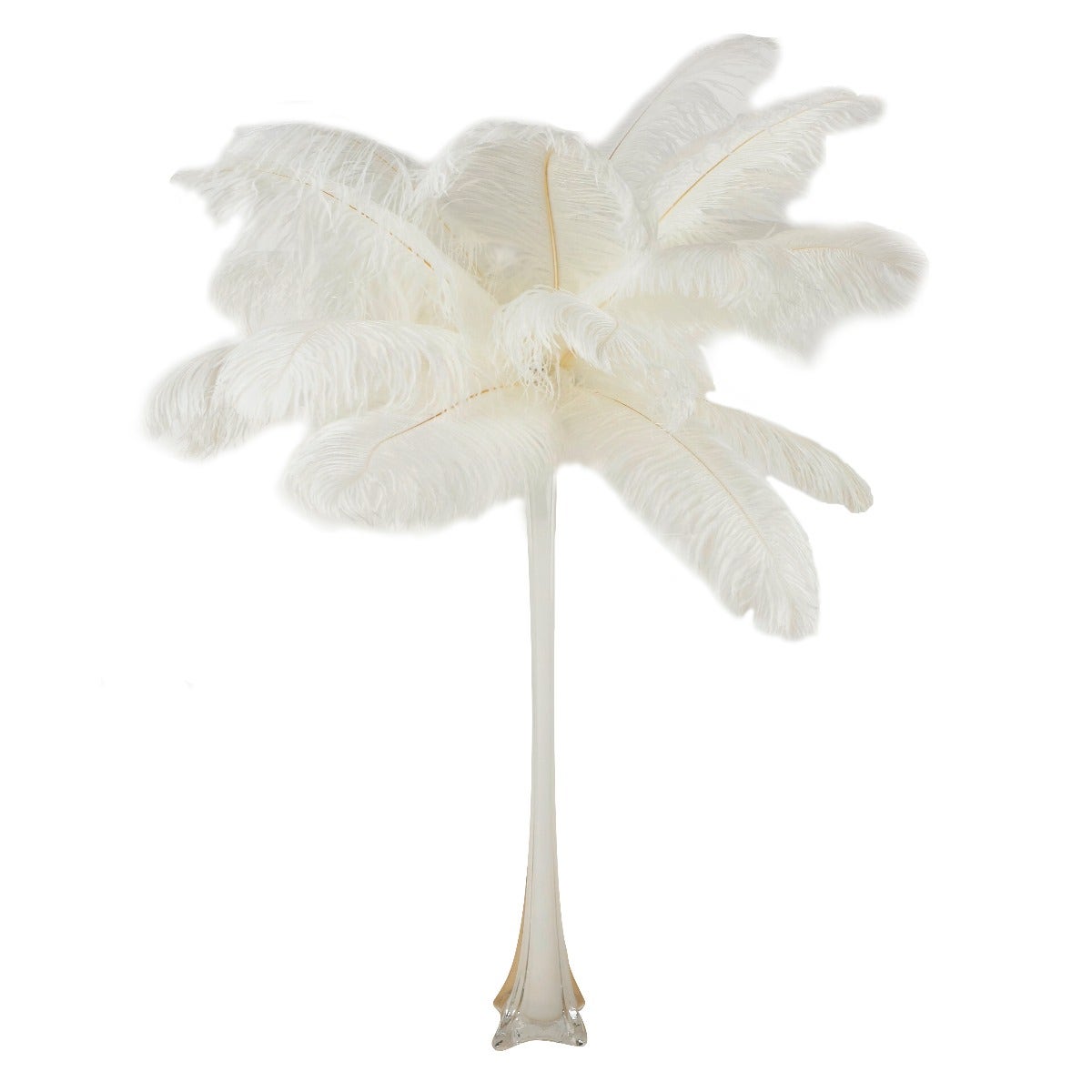 Ostrich Eiffel Tower Centerpiece White With White Vase