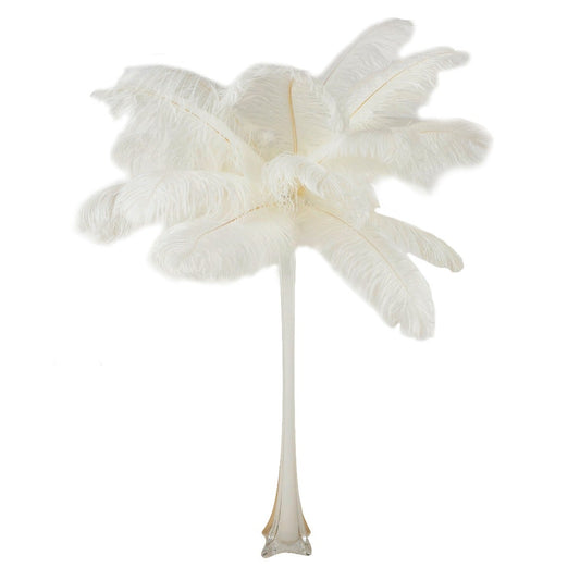 Ostrich Eiffel Tower Centerpiece White With White Vase