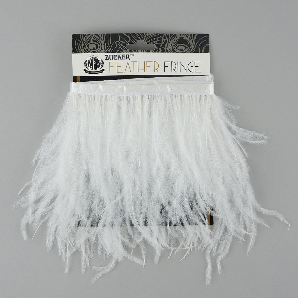 Ostrich Economy Feather Fringe 1PLY 1yd White