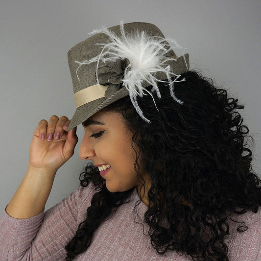 Ostrich Feather Clip-White