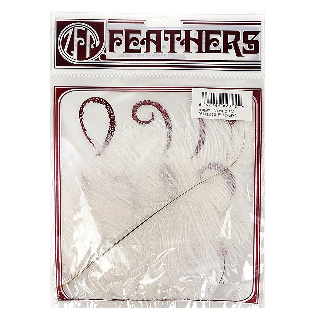 Ostrich Feathers 4-8" Drabs - White