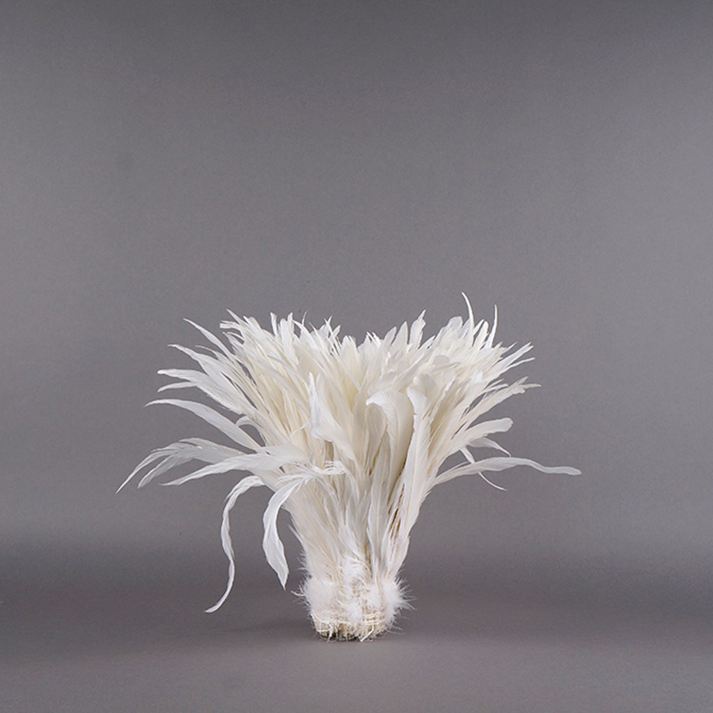 Rooster Coque Tails White-Dyed - White