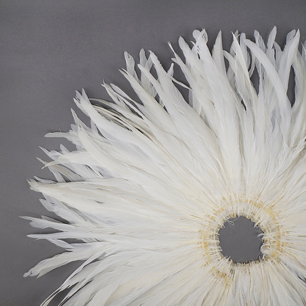Rooster Coque Tails Feathers Bleached White 13-16" [1/4 LB Bulk]