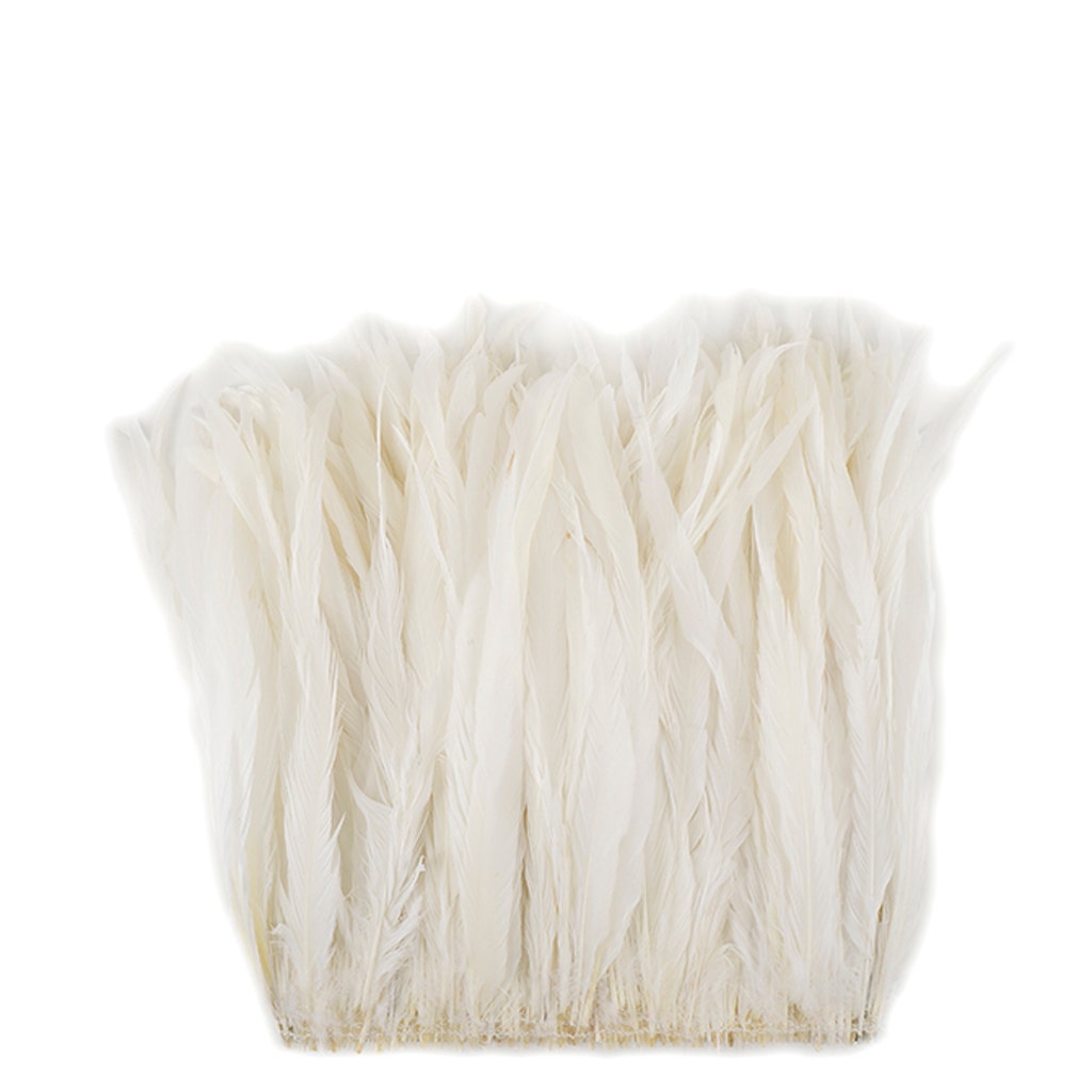 Rooster Coque Tails Feathers Bleached White 13-16" [1/4 LB Bulk]