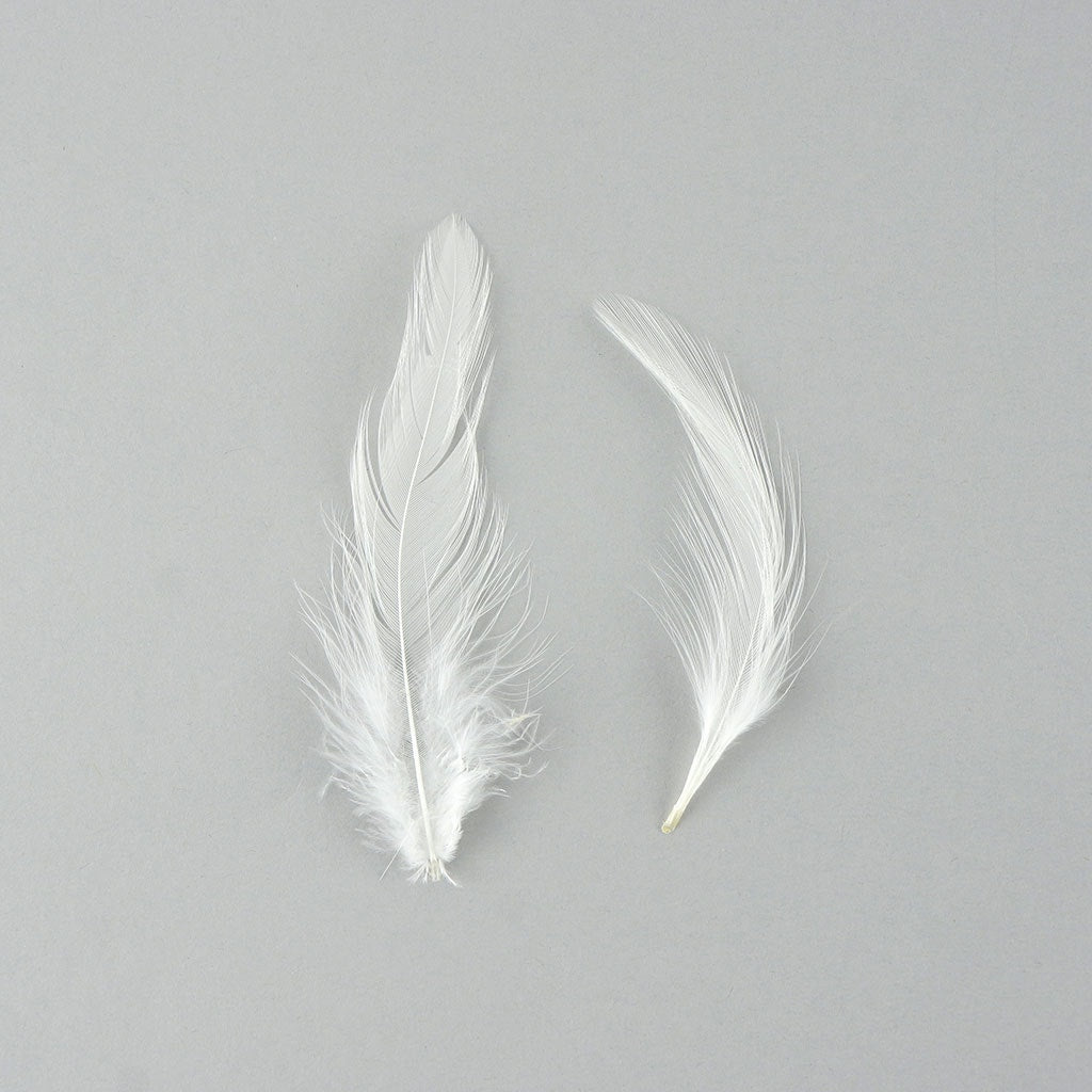 Loose Rooster Hackle Feather Dyed 1-3" - White