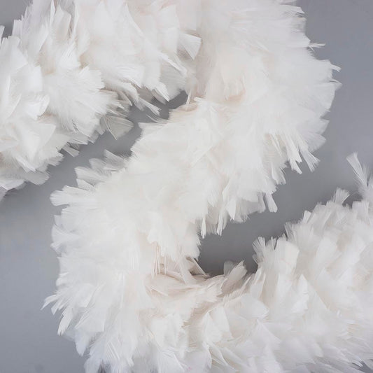 Turkey Feather Boa 8-10" - White