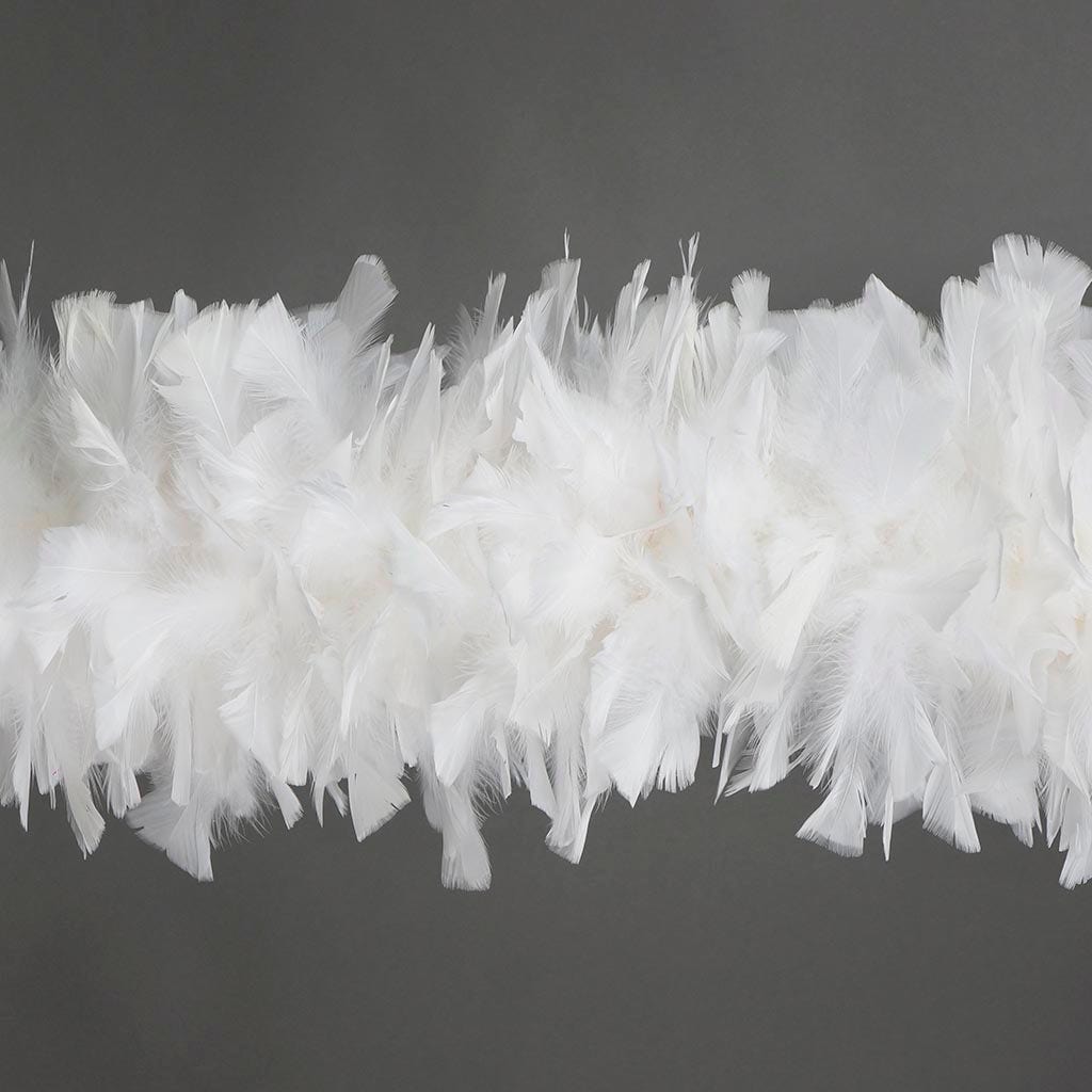 Turkey Feather Boa 8-10" - White