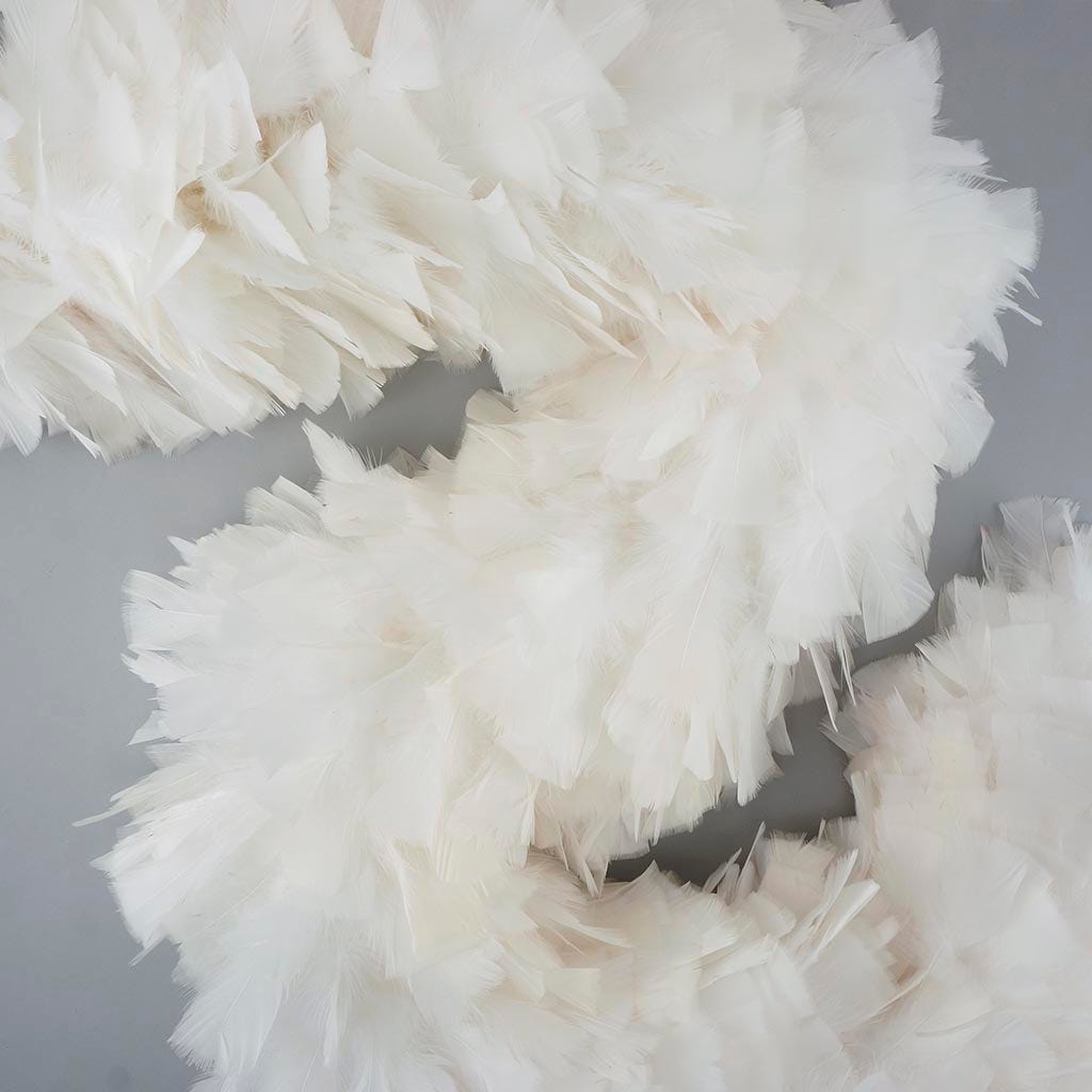Turkey Feather Boa 10-14" - White