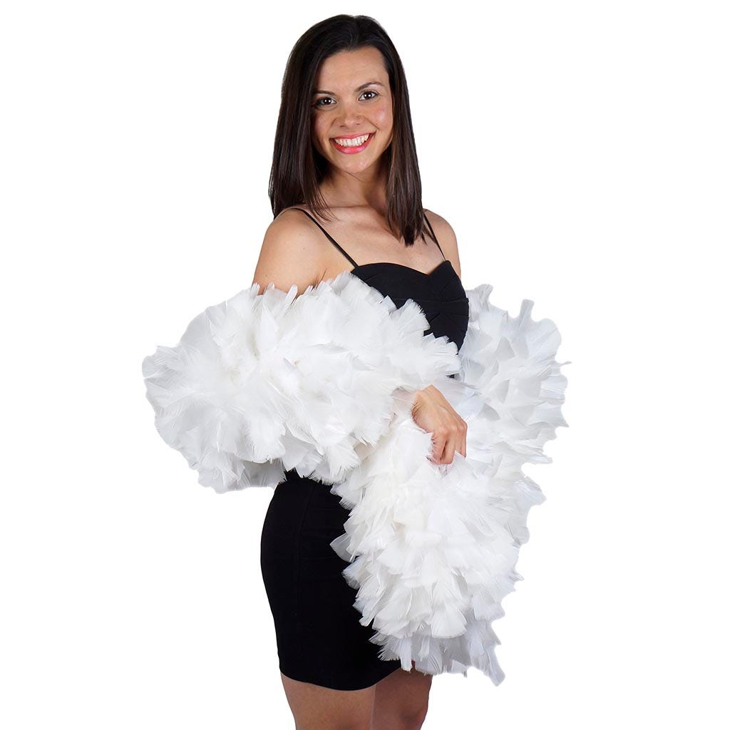 Turkey Feather Boa 10-14" - White
