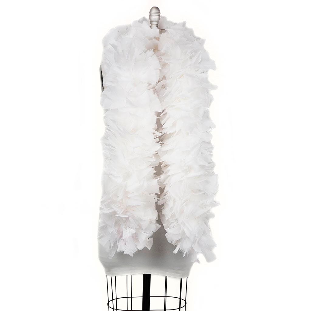 Turkey Feather Boa 6-8" - White