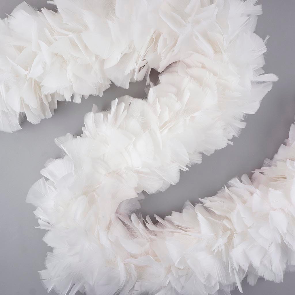 Turkey Feather Boa 6-8" - White
