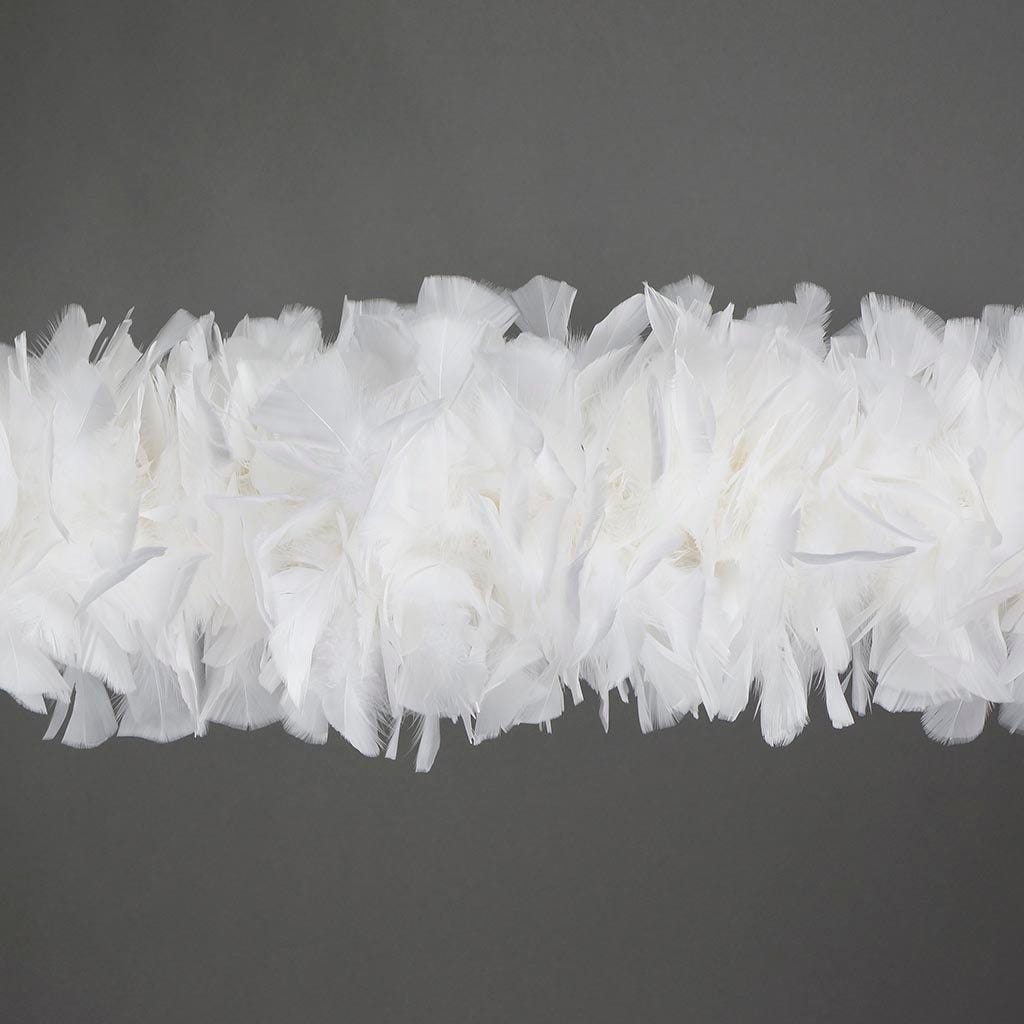 Turkey Feather Boa 6-8" - White