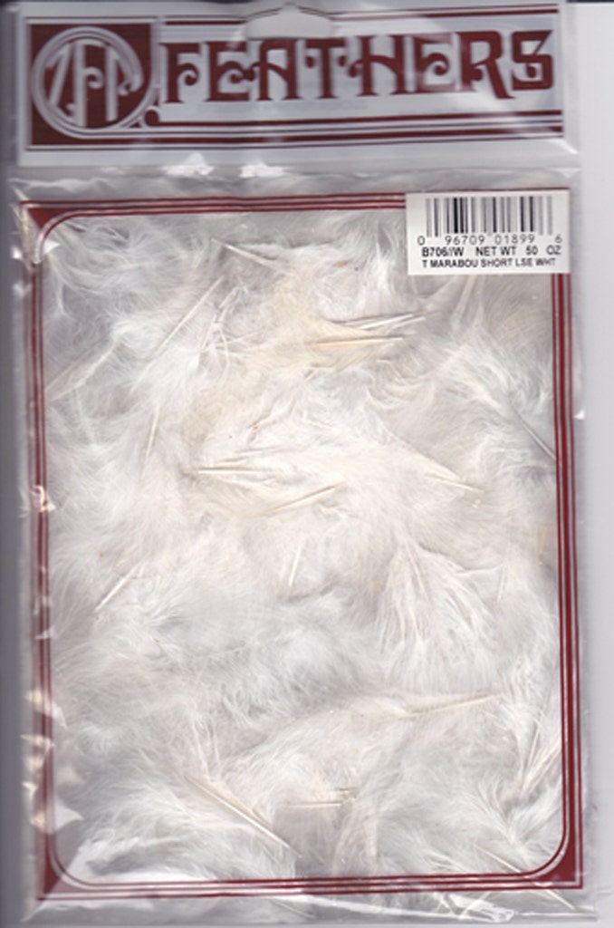 Loose Turkey Marabou Dyed - White