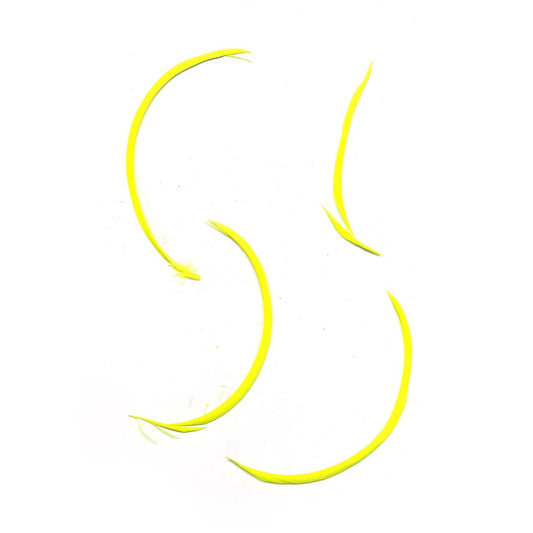 Loose Goose Biots Dyed Feathers 6-8" - Flourescent Yellow