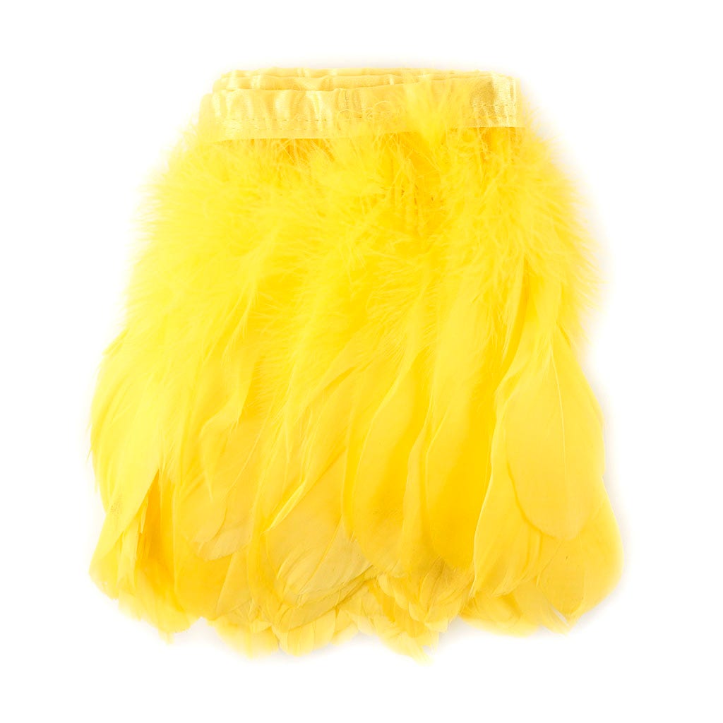 Parried Goose Pallet Feather Fringe - Lemon Yellow