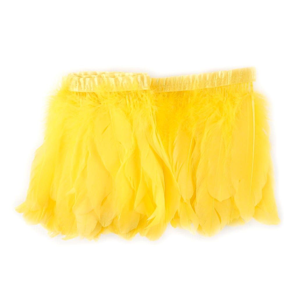 Parried Goose Pallet Feather Fringe - Lemon Yellow