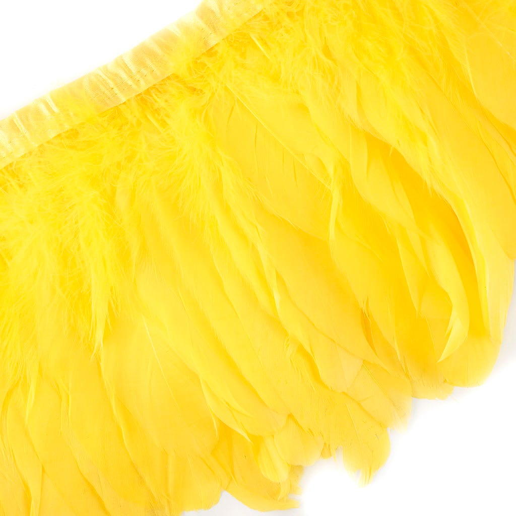 Parried Goose Pallet Feather Fringe - Lemon Yellow