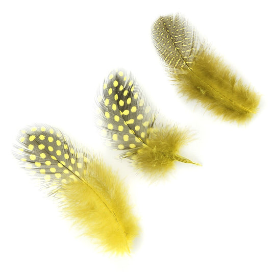 Bulk Guinea Hen Plumage 1/4 lb - Fluorescent Yellow
