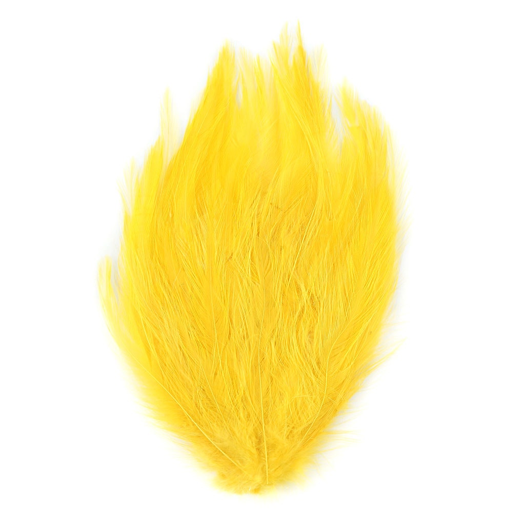 Feather Hackle Pads Dyed - Yellow