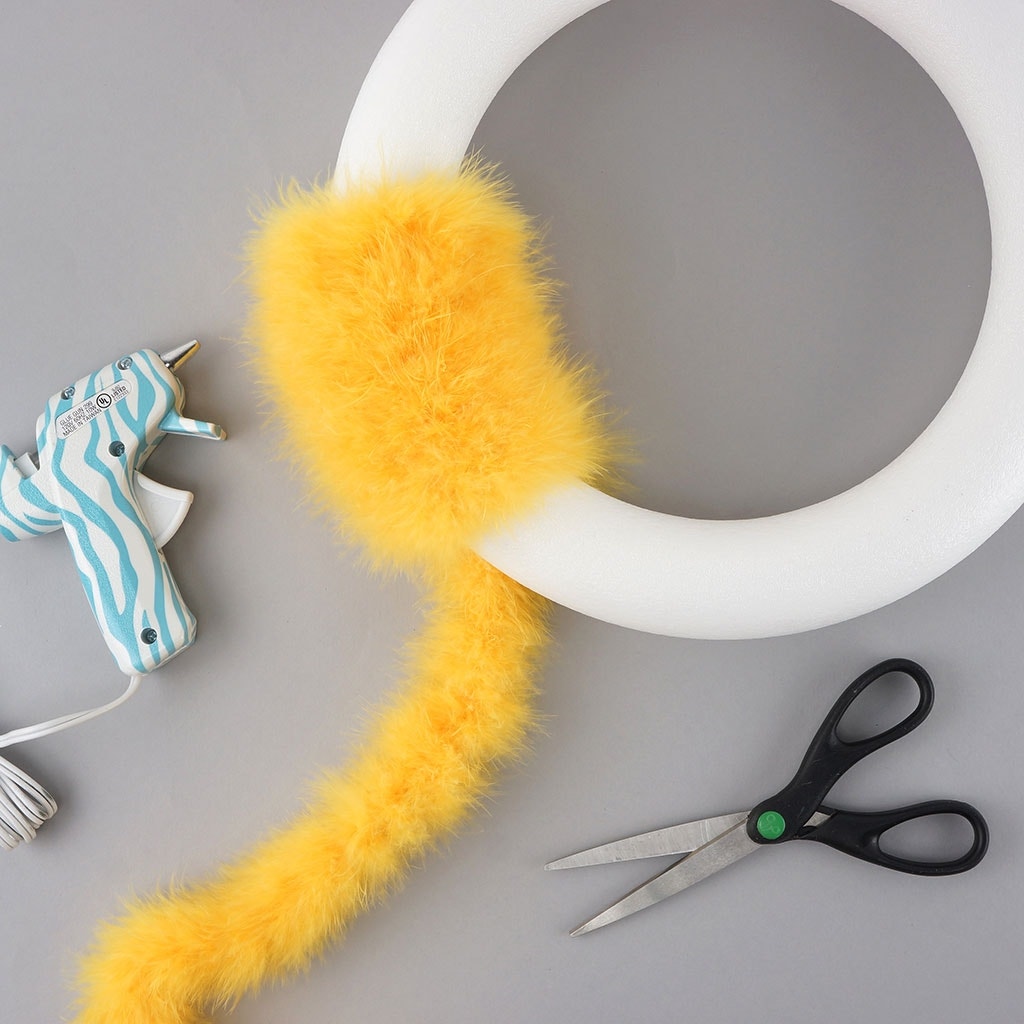 Thin Marabou Feather Boa - Yellow