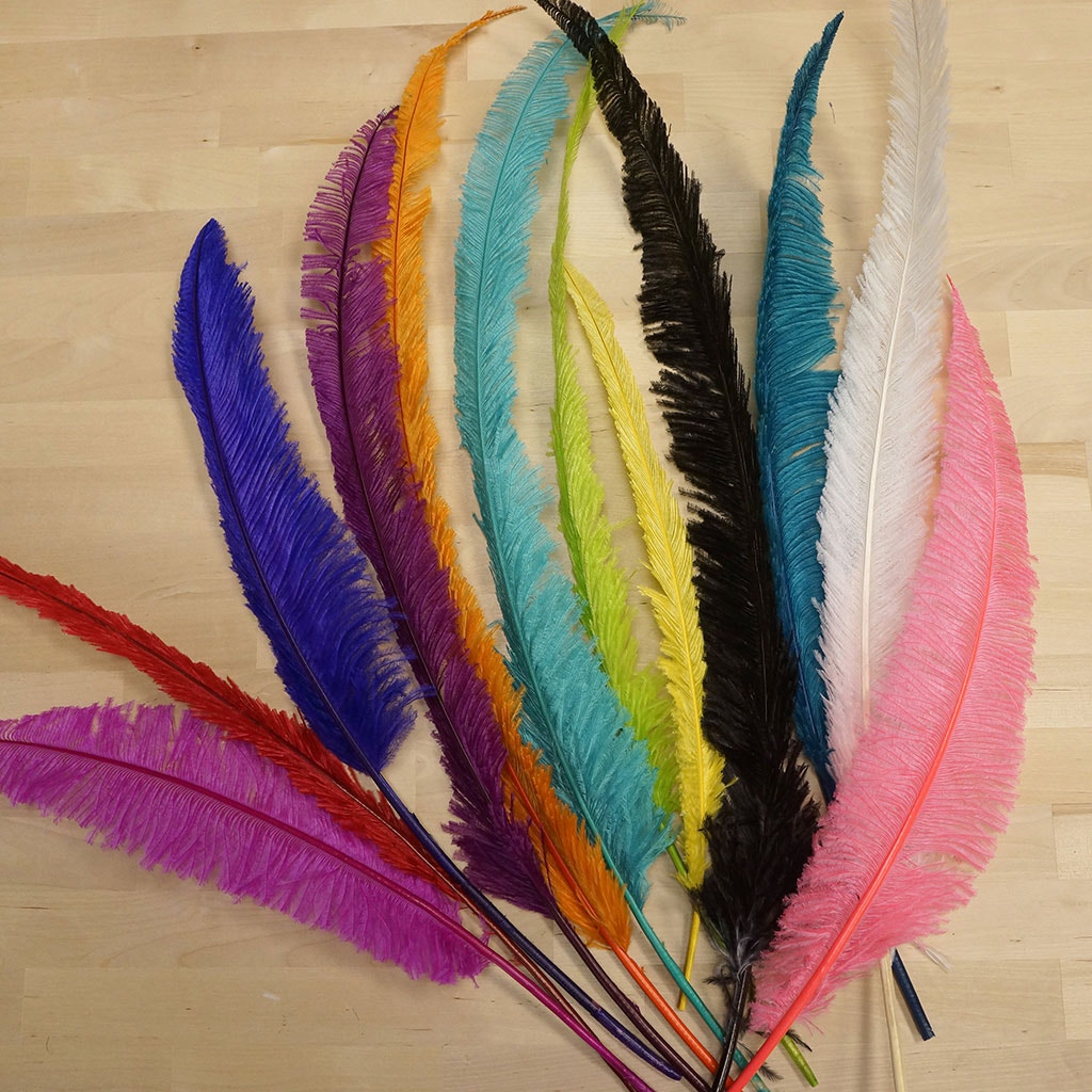 Ostrich Nandu Feathers - Fl Yellow