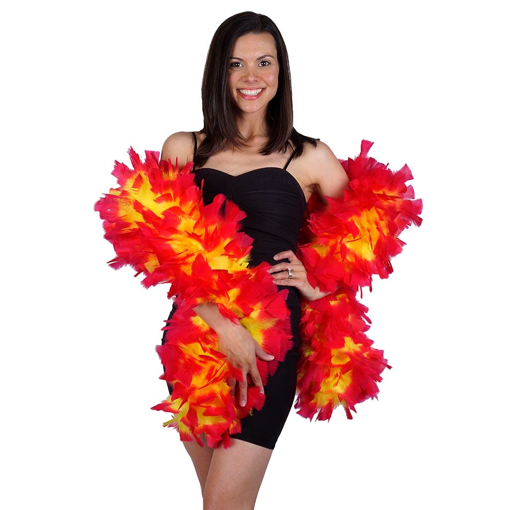 Collectors Edition Hulk Feather Boa 10-14" - Fluorescent Yellow/Shocking Pink Tipped