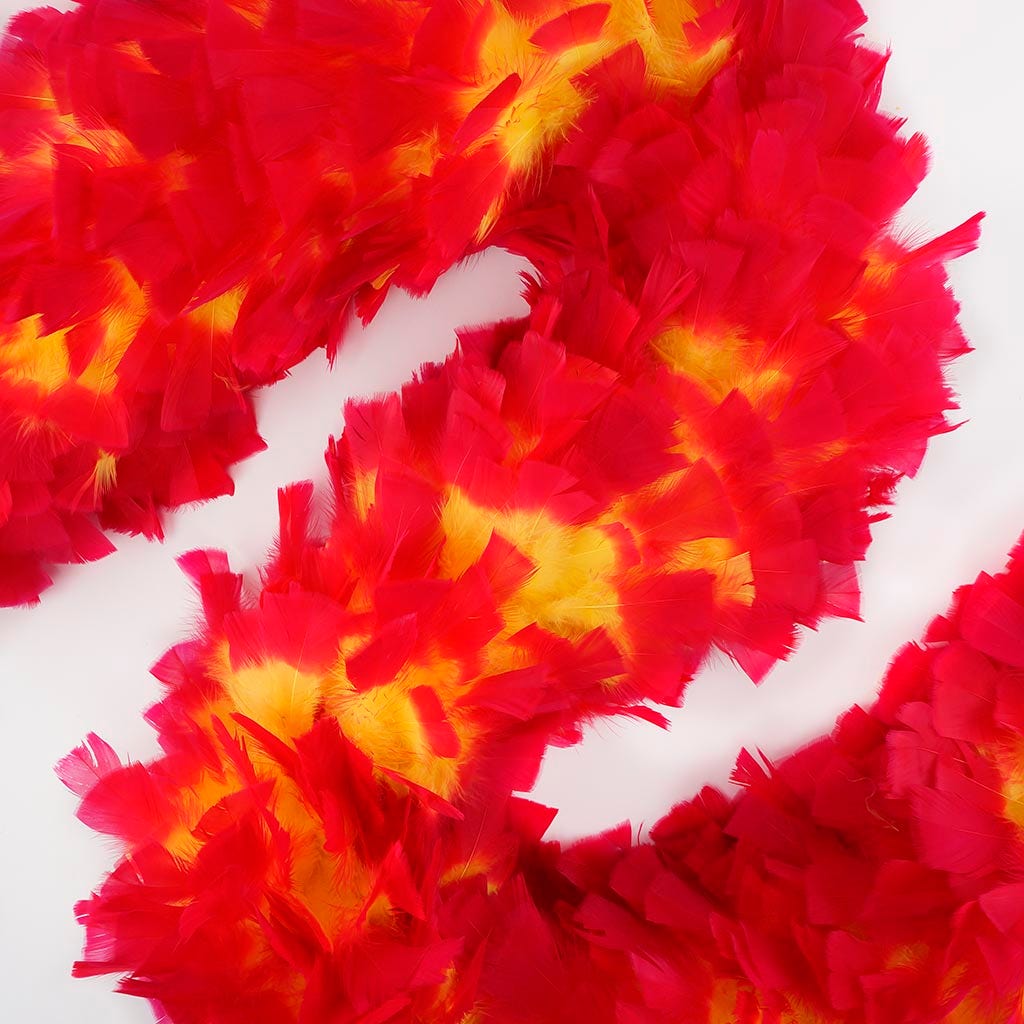 Collectors Edition Hulk Feather Boa 10-14" - Fluorescent Yellow/Shocking Pink Tipped