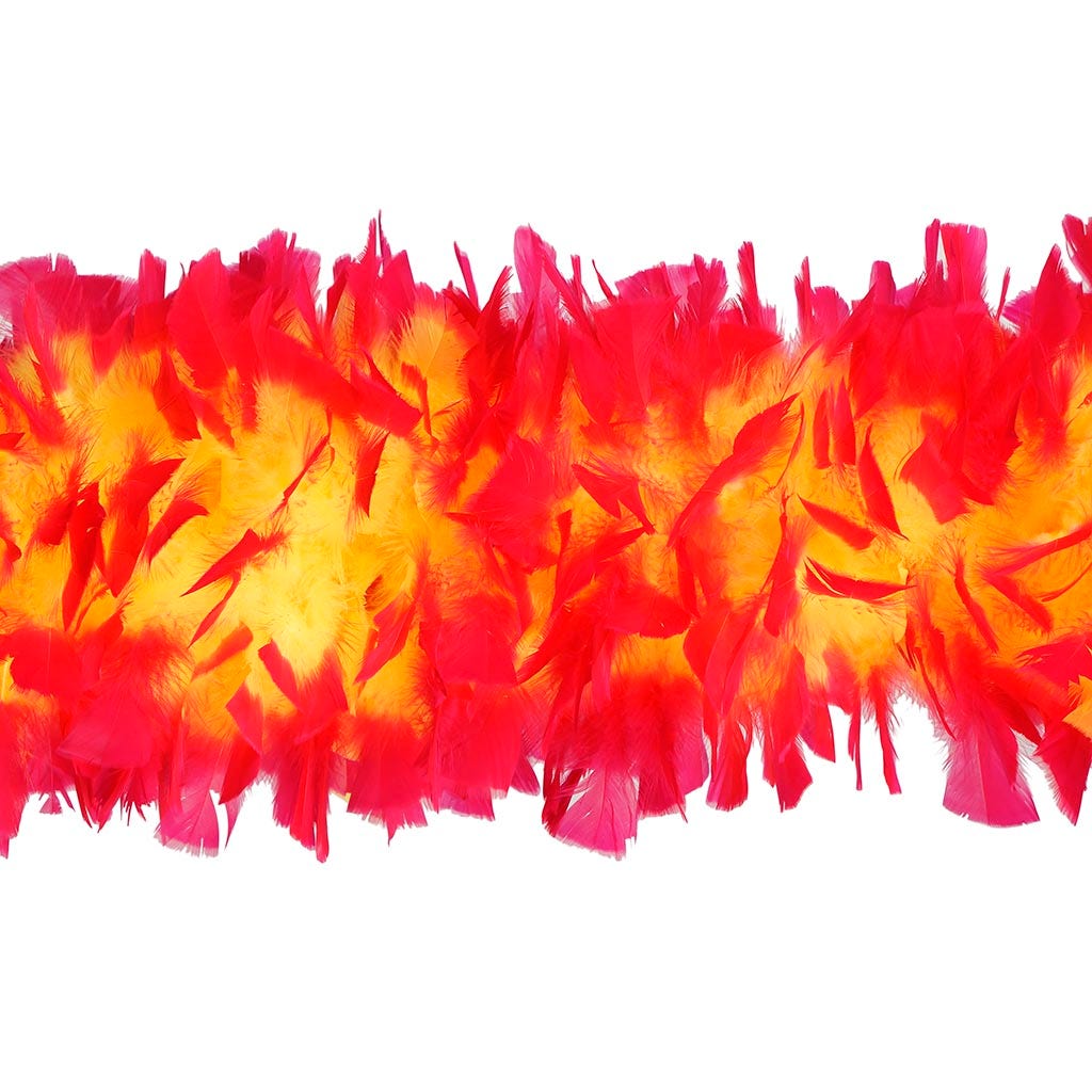 Collectors Edition Hulk Feather Boa 10-14" - Fluorescent Yellow/Shocking Pink Tipped