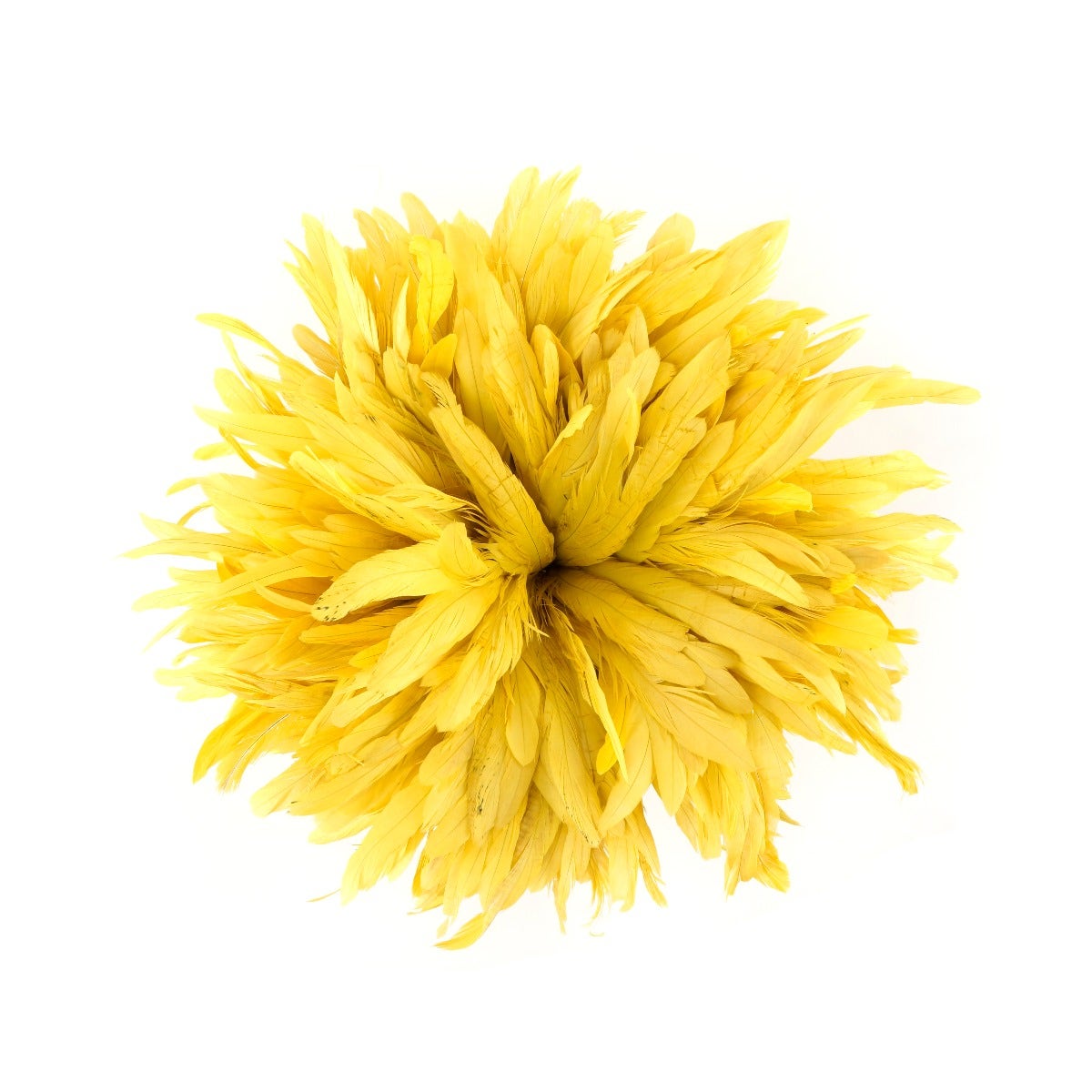 ROOSTER COQUE TAILS FEATHERS BLEACH DYED 7-10” - 1/2 Yard ( 18") - Bright Yellow
