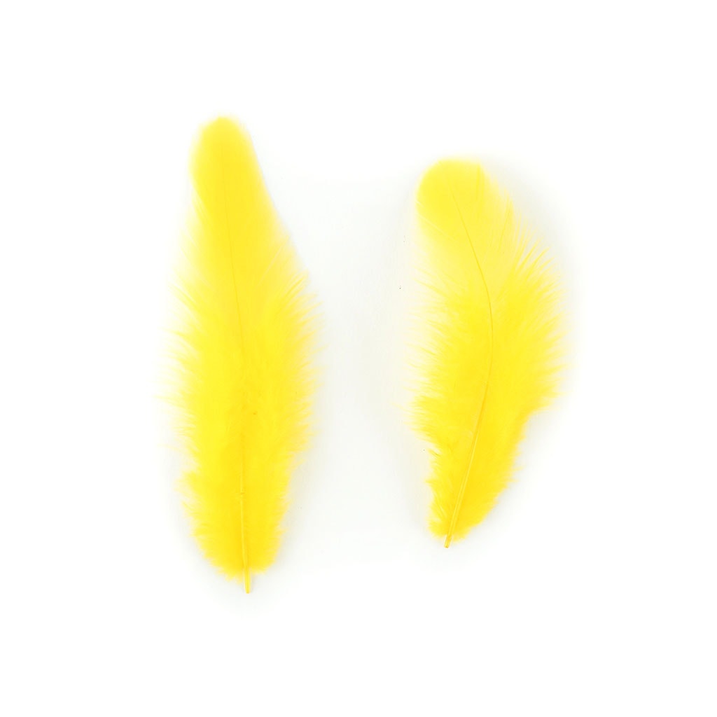 Rooster Plumage-White-Dyed - Yellow