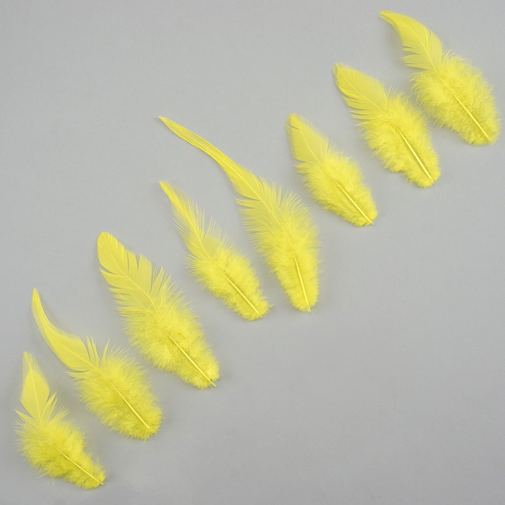 Rooster Saddles-White-Dyed - Fl Yellow