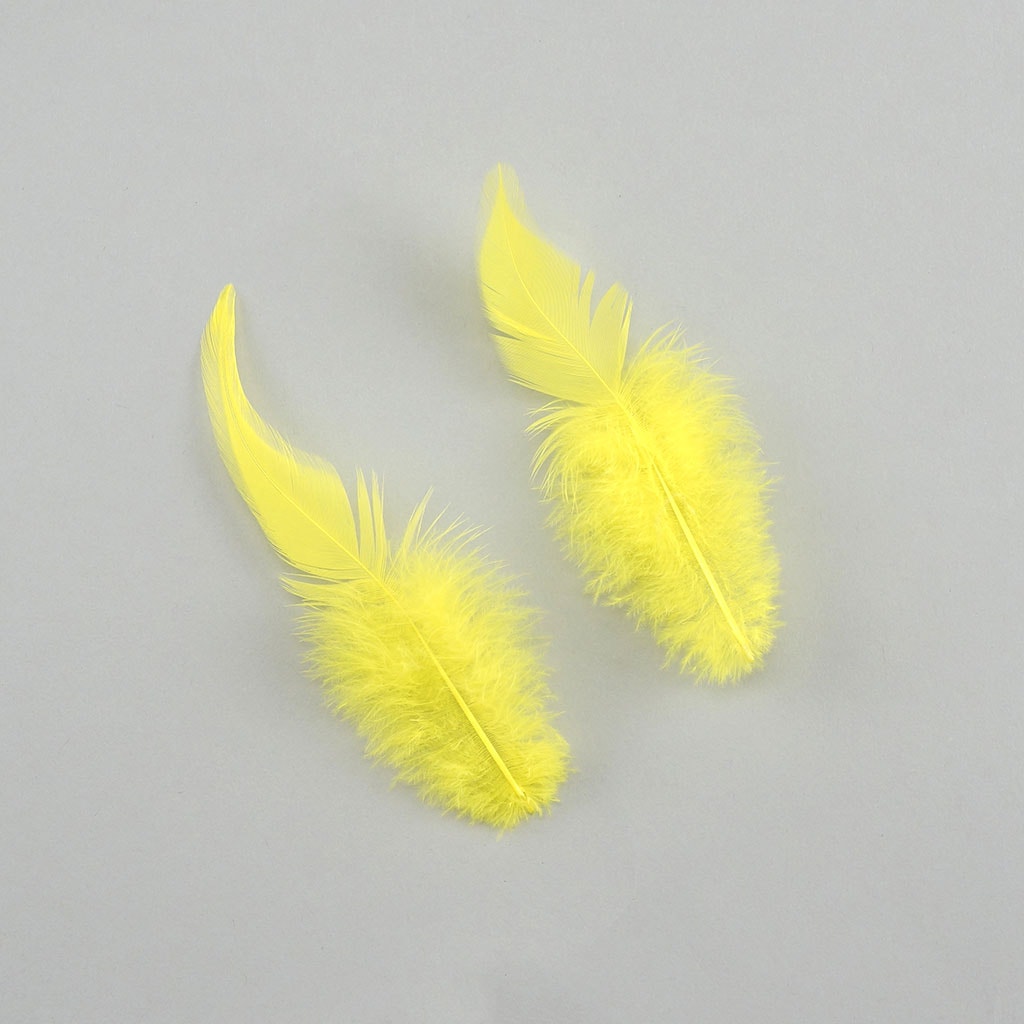 Rooster Saddles-White-Dyed - Fl Yellow