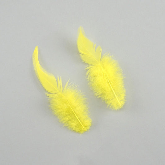 Rooster Saddles-White-Dyed - Fl Yellow
