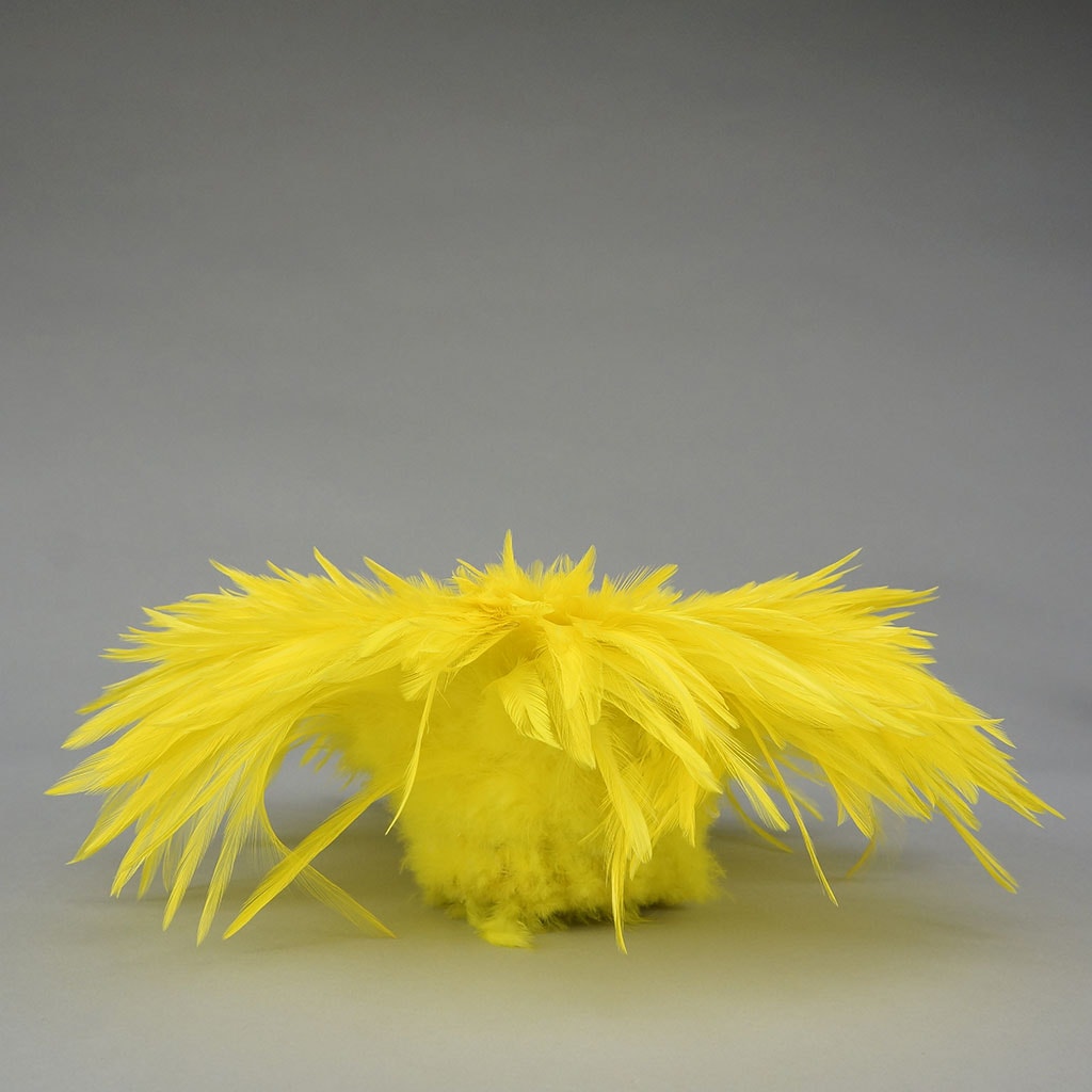 Rooster Saddles-White-Dyed - Fl Yellow