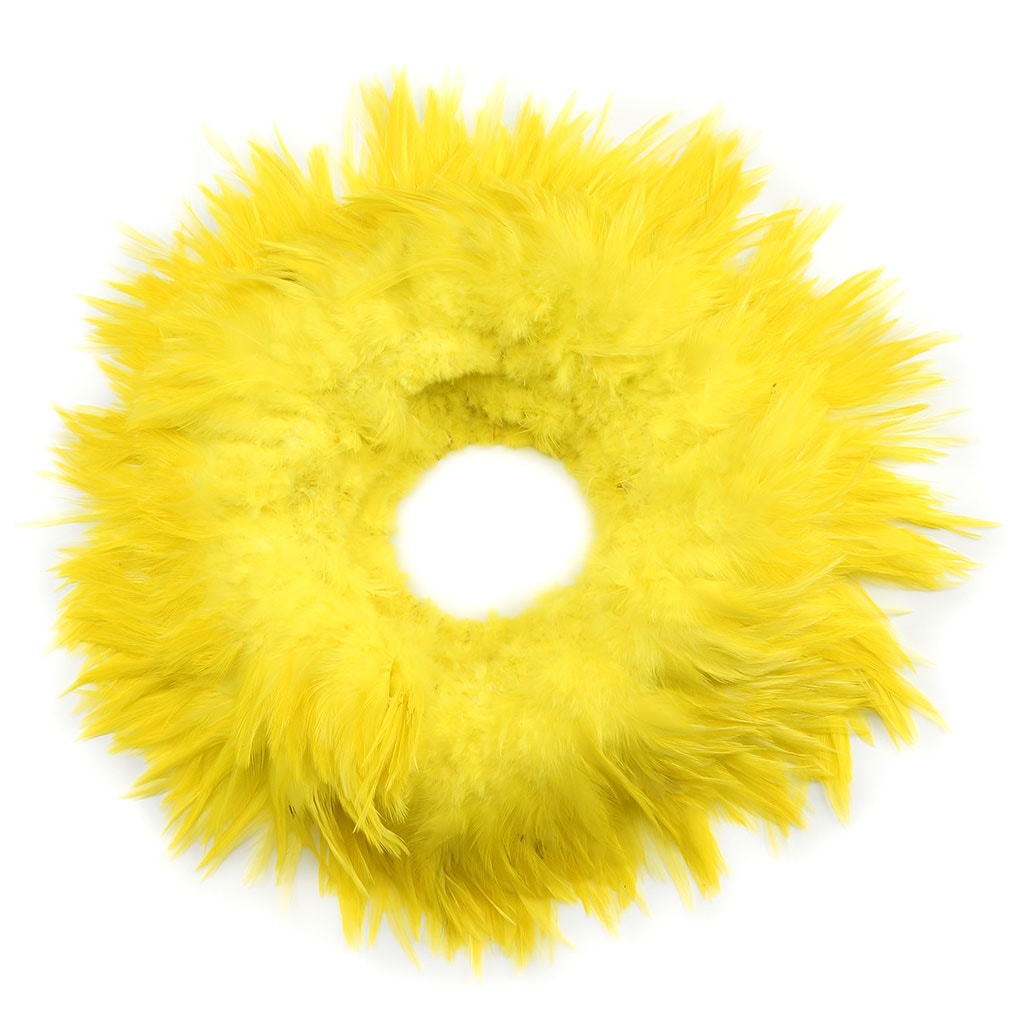 Rooster Saddles-White-Dyed - Fl Yellow