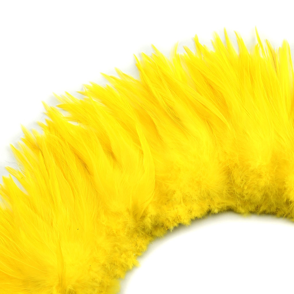 Rooster Saddles-White-Dyed - Fl Yellow