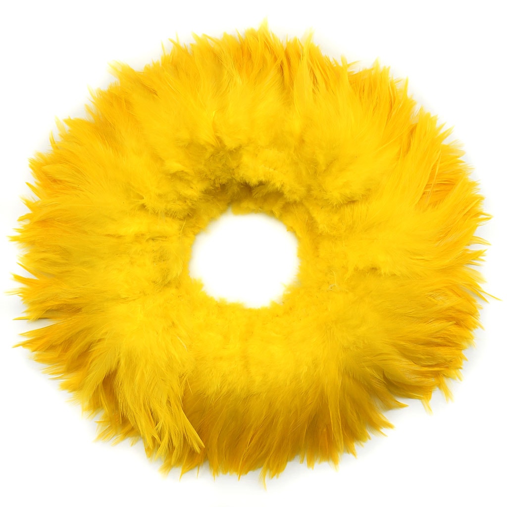 Rooster Saddles-White-Dyed - Yellow