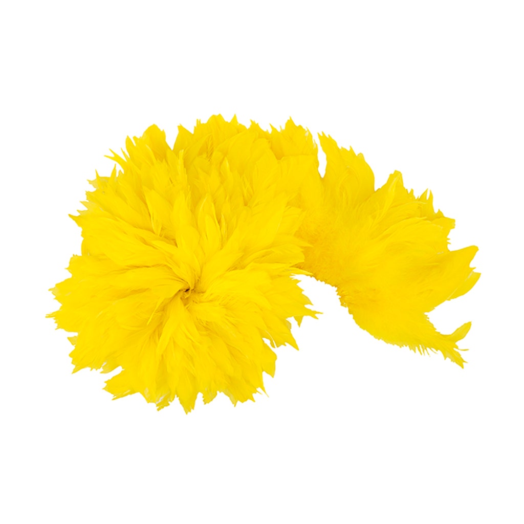 Rooster Schlappen-White-Dyed 1YD - Yellow