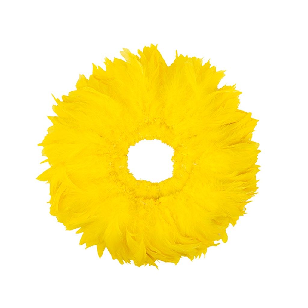 Rooster Schlappen-White-Dyed 1YD - Yellow