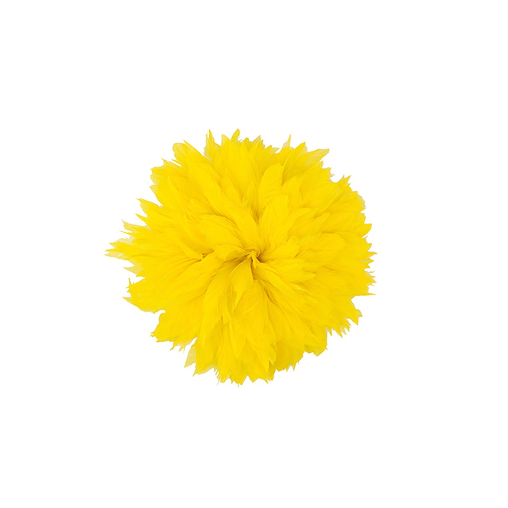 Rooster Schlappen-White-Dyed 1YD - Yellow