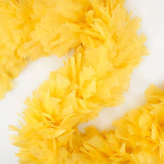 Turkey Feather Boa 10-14" - Yellow