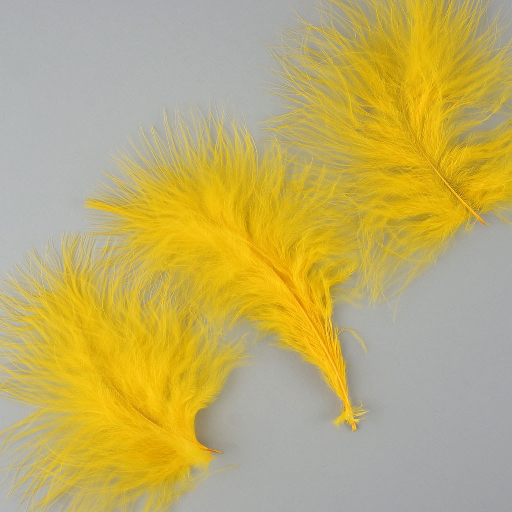 Loose Turkey Marabou Feathers 3-8" Dyed - Gold