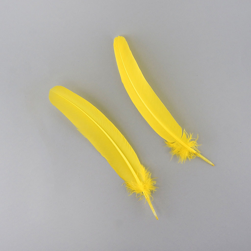 Turkey Quills Dyed Feathers - Yellow